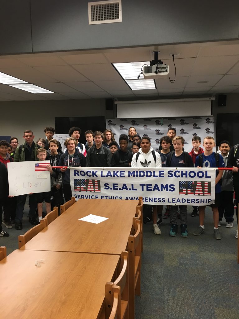 Rock Lake Middle School S.E.A.L. Program Kids In Support Of Soldiers
